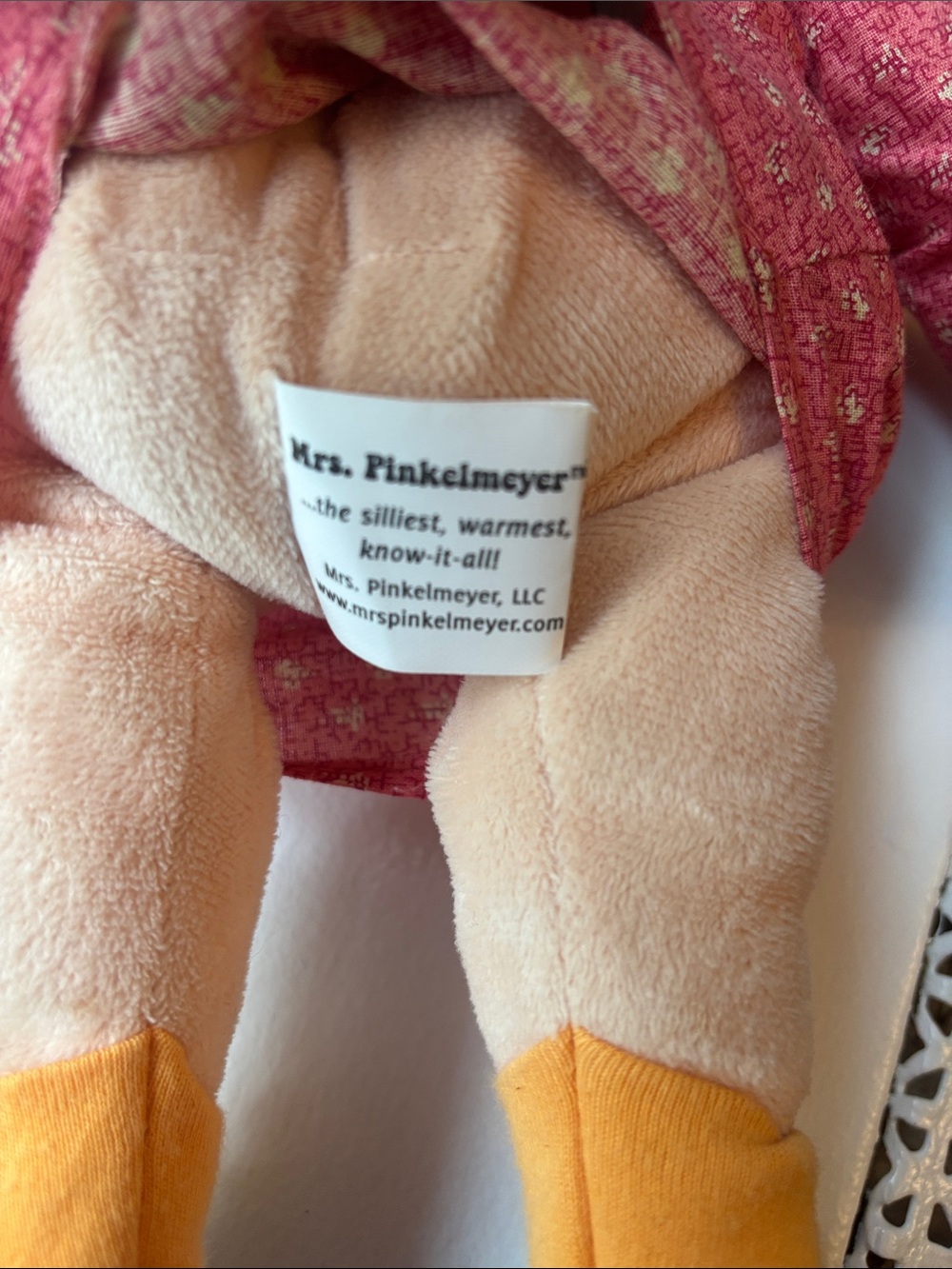 Plush Grandma Doll in Red Dress - Soft Stuffed Toy - Picture 4 of 5